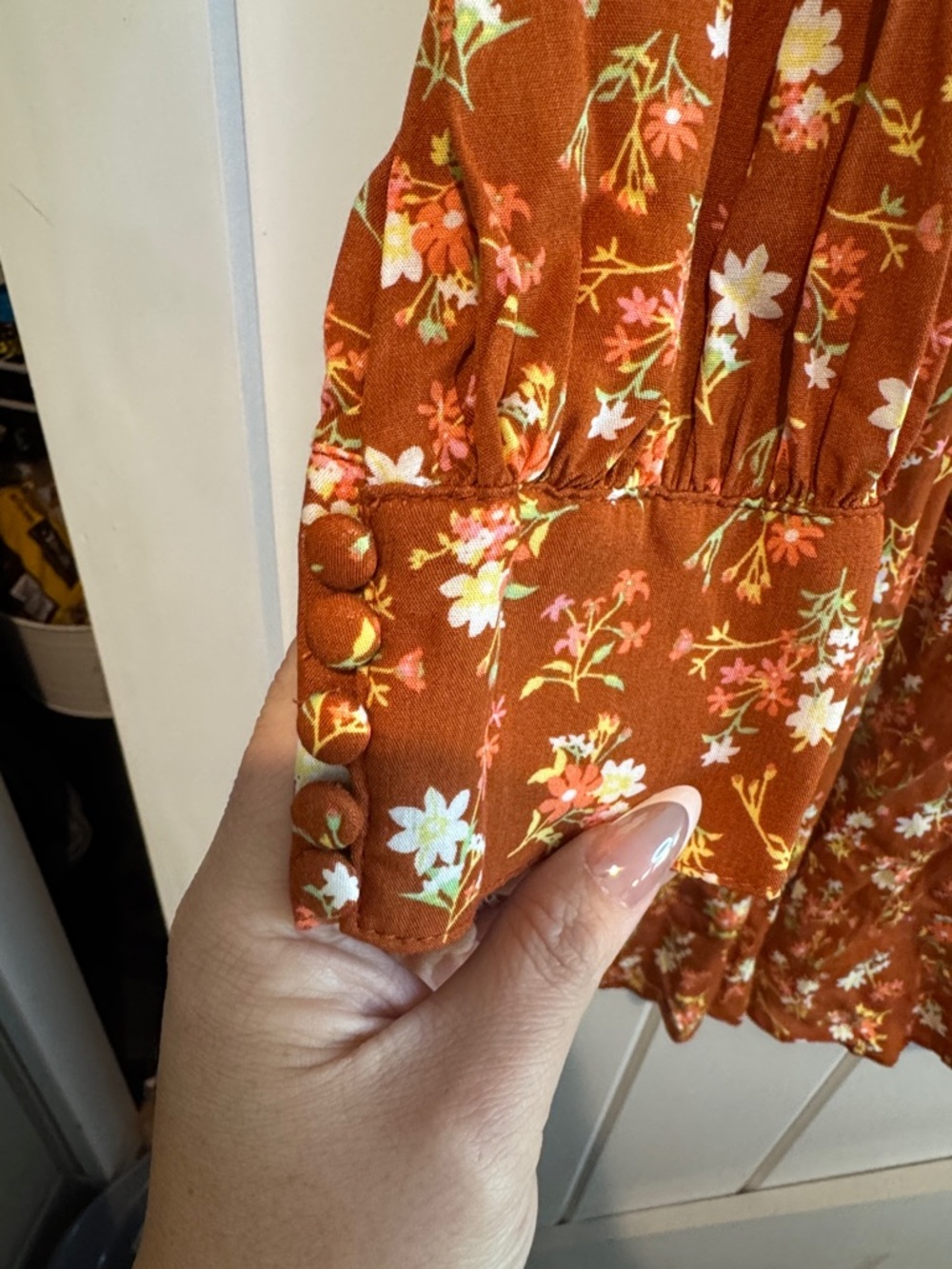 Altar'd State Rust Floral Mini Dress - Picture 5 of 6